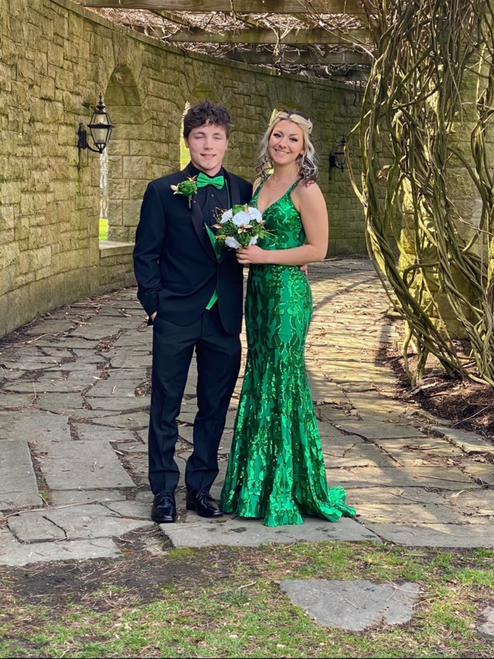 Jovani Emerald Green Sequin Prom Dress